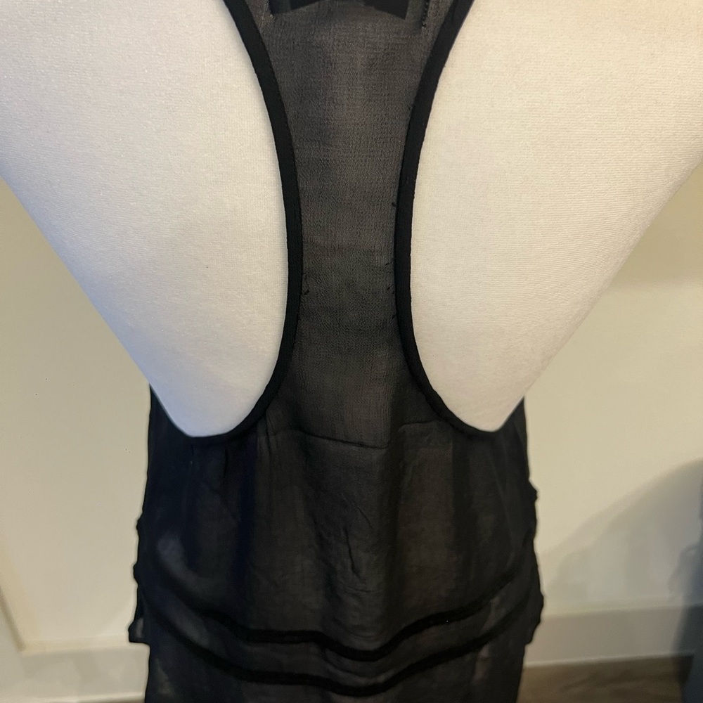 IRO Black sheer Fitted Camisole top - Picture 4 of 10
